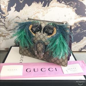 Gucci GG Supreme Medium Dionysus FeatherCrystalBag